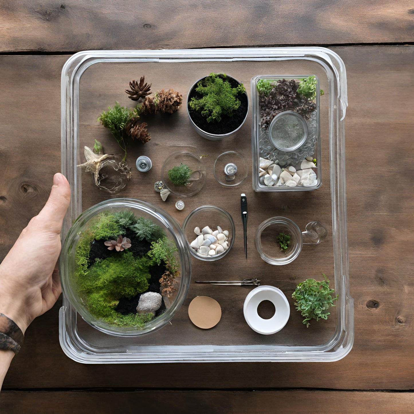 A Complete Terrarium Building Kit - Succulent Plant Kit